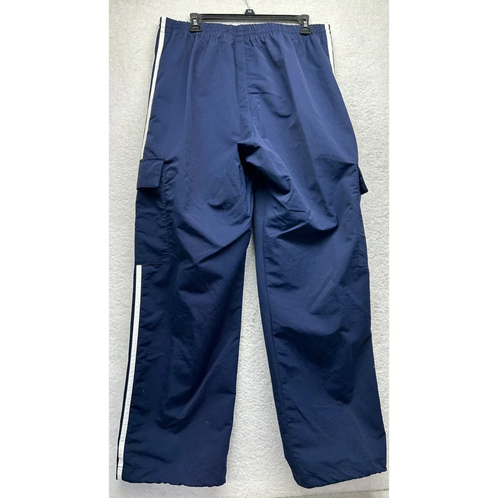 Adidas Mens Size L Blue 3 Stripes Cargo Athletic Pants